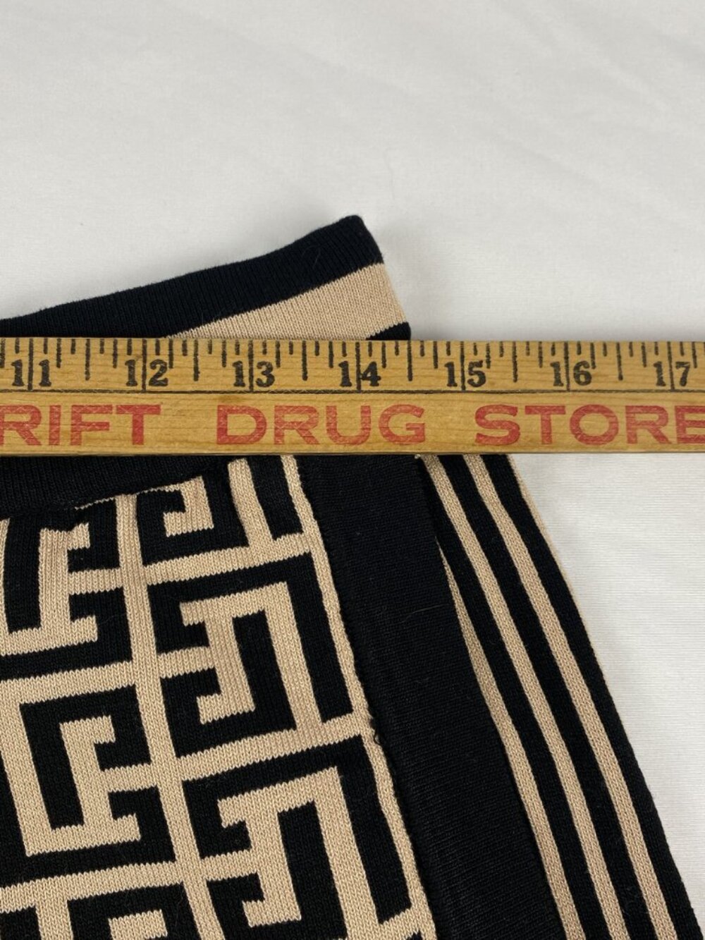 Fashion Nova Womens Black & Beige Geometric Wide-Leg Pants XL Viscose Blend - Picture 9 of 10